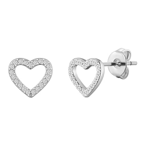 Philip Jones Silver Plated Open Heart Earrings Cover