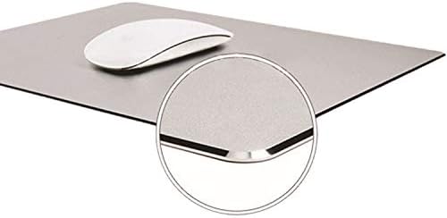 DIGIFLEX Aluminium Mouse Mat  Non-Slip Metal Mouse Pad - Strong Durable Waterproof  Stylish Modern Design -Protective for Office Home Gaming  22 x 18cm - Silver