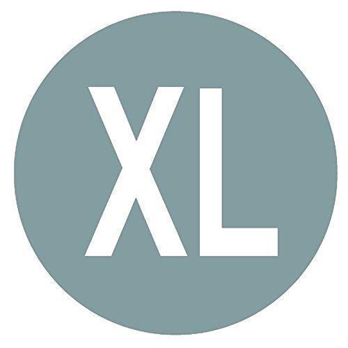 Pack of 100 Size Stickers/Sticky Labels - Suitable for Clothes/Garment Packaging (XL - Silver)