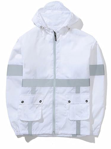 AITFINEISM Men's Lightweight Windbreaker Jacket Casual Zip Up Jackets With Hooded