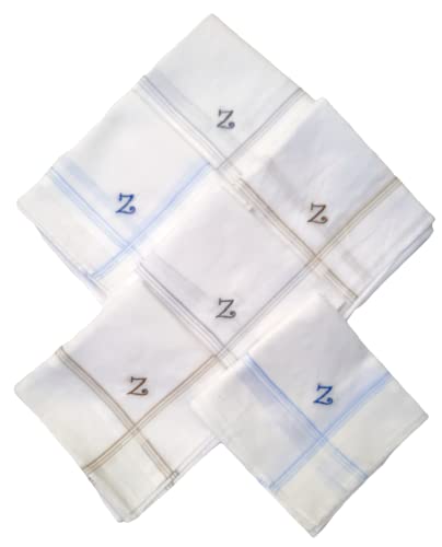 Image of ANTONIA Men's Initial Alphabet Handkerchiefs | Premium Cotton Personalized Hankies with Letter Embroidery (A-Z) | Soft, Absorbent & Reusable | Formal, Wedding & Gift Use | Pack of 6