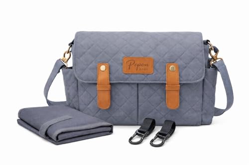 Bolso Carro Bebé Pequeño y Compacto – Organizador Carrito Bebé Impermeable Oxford 600D + Cambiador Portátil + Correas Manillar + 2 Ganchos Metálicos Universales + Correa Ajustable + Caja Regalo