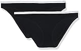 Calvin Klein Damen 2er-Pack Slips Bini Form aus 95% Baumwolle mit Stretch, Schwarz (Black/Black), M