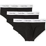 Calvin Klein Herren 3er Pack Hip Briefs Unterhosen Baumwolle mit Stretch, Mehrfarbig (White/Red Ginger/Pyro Blue), M