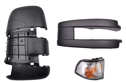 BRASKO Carcasa para espejo retrovisor derecho del lado del copiloto en el brazo largo Cover