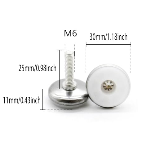 Maxmoral 6pcs Adjustable Leg Levelers Furniture Leveling Feet M6 Thread Heavy Duty Couch Table Chair Leveling Feet for Indoor, Outdoors by Maxmoral - Used condition - Image 4