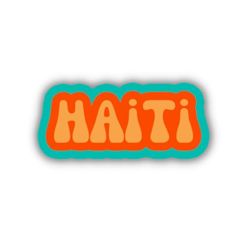 Haiti Travel Sticker, Multiple Colors, Vinyl Laptop Water Bottle Sticker, Places I've Been, Trendy Luggage Decal, Vintage Travel Inspired (Amalfi)