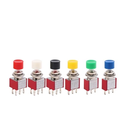 Interruptor de botón de 6mm 3 pines ON OFF amarillo para electrónica y automoción 3