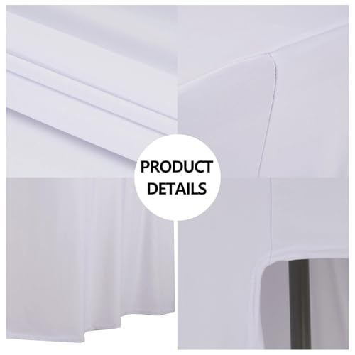 Jupe de table rectangulaire noire 6 pieds en élasthanne extensible
