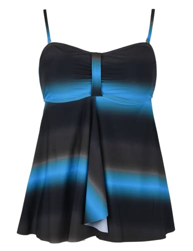 Image of Hilor Women's Flyaway Tankini Top Bandeau Swimsuit Flowy Bathing Suit Tummy Control Swimwear
