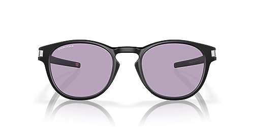 Oakley Sunglasses for Men - OO9349 Latch Low-Bridge Fit Round Sunglasses PRIZM Lenses - Matte Black/PRIZM Slate - Size 53 - image 1
