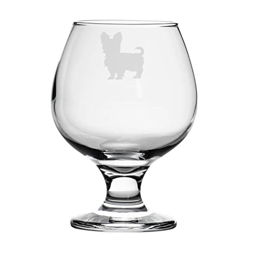 Personalised Yorkie Yorkshire Terrier Engraved Brandy Snifter Glass, Dog Gift for Women, Gift for Men