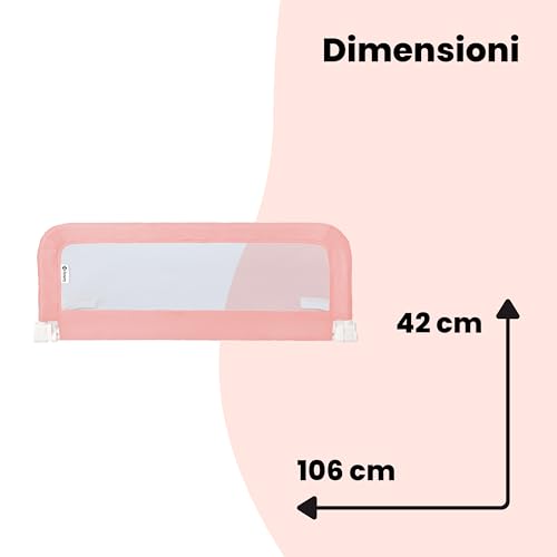 Safety 1st Portable Bed Rail, Foldable Bed Guard for Toddler Bed, 18 Months – 5 Years, Portable Travel Bed Guard, Mesh Fabric, Easy to Install, Automatic Lock, Easy to Transport, Pink - Image 4
