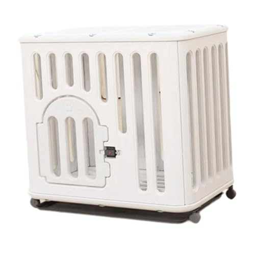 Cosiro 犬用プレイペン 小動物ケージ 屋内 屋外 犬用ペン 組み立て 取り外し可能 睡眠 ポータブル 犬用クレート トレイ付き 犬用ケージ フェンス, s, 白