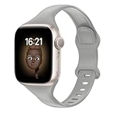 コンパチブル apple watch バンド アップルウォッチ バンド 38mm 40mm 41mm 42mm 44mm 45mm 46mm 49mm 11/10/9/Ultra3/2/Ultra/8/7/6/5/4/3/2/1/SEに対応 柔らかい シリコン スポーツバンド スリム 細身 交換ベルト 防汗 通気 男性 女性 (グレー, 49/46/45/44/42mm(series 3/2/1))