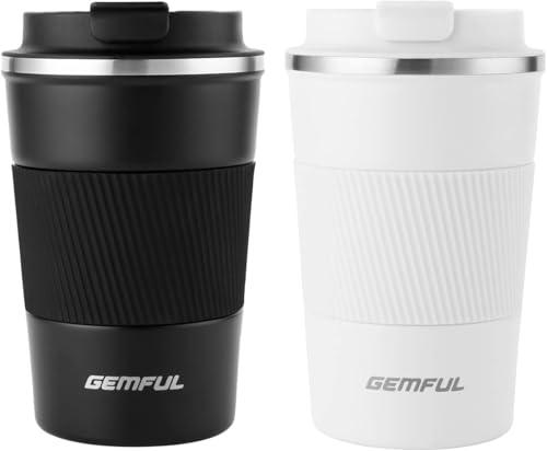 GEMFUL Vaso Termico Cafe para Llevar sin BPA Acero Inoxidable Taza de café y Té a Prueba de Fugas 380ml 510ml