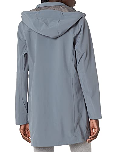 Veste longue à capuche imperméable pour femme coupe-vent gris taille XX-Large - 2