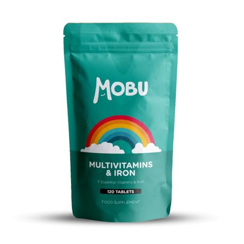 Multivitamin & Iron 120 Tablets for Men & Women | Vitamin B, C, D, E and Iron | Immune Support & Daily Wellbeing Multivitamins | Vegan | MOBU UK