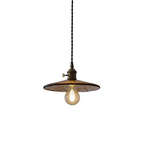 Lámpara colgante de cristal vintage ámbar ahumado E27 para comedor y cocina