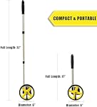 Zozen Measuring Wheel in Feet and Inches, 6-inch Measure Wheel - Telescopic/Mechanical/One Key to Reset/Starting Point Arrow and Cloth Carrying Bag, Measurement Up to 10,000Ft.