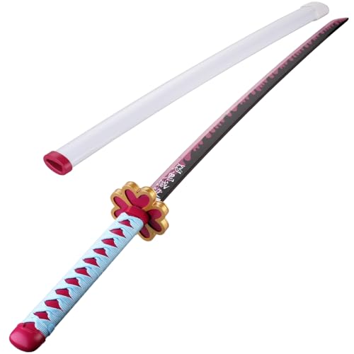 LUICOS 子供用 鬼滅の刃 甘露寺蜜璃 刀 恋柱 ABS 長さ:76CM 子供 甘露寺 日輪刀 子ども きめつのやいば かんろじ みつり にちりんとう 甘露寺の刀 コスプレ かたな おもちゃ刀 丸形鞘 竹刃 鬼殺隊 木製 完成度高い 模造刀 模擬刀 剣