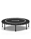 BCAN Mini Trampoline for Adults, Fitness Trampoline with Durable Bungees, Exercise Rebounder,Great Mini Trampoline for Indoor Grey