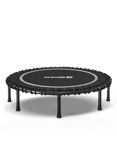 BCAN Mini Trampoline for Adults, Fitness Trampoline with Durable Bungees,