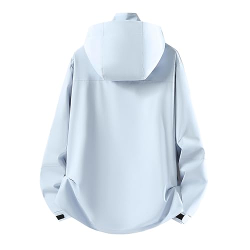 Chaqueta impermeable de mujer larga con capucha ajustable para senderismo 5