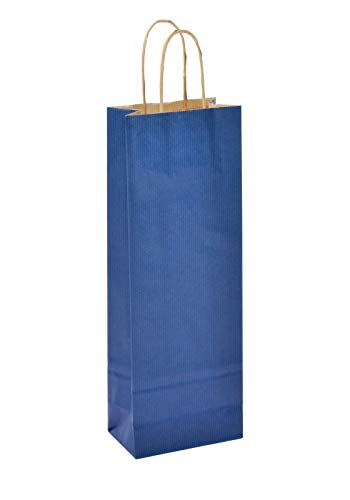 Flaschentasche 14+8x39cm dunkelblau Papiertragetasche Größe 25 Stück Cover