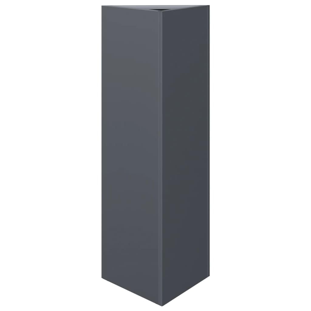 Vidaxl (Anthracite, 30 X 26 X 75 Cm/ 1 Pcs) Garden Planters Outdoor Flower Pot Patio Planter Box Triangular Steel