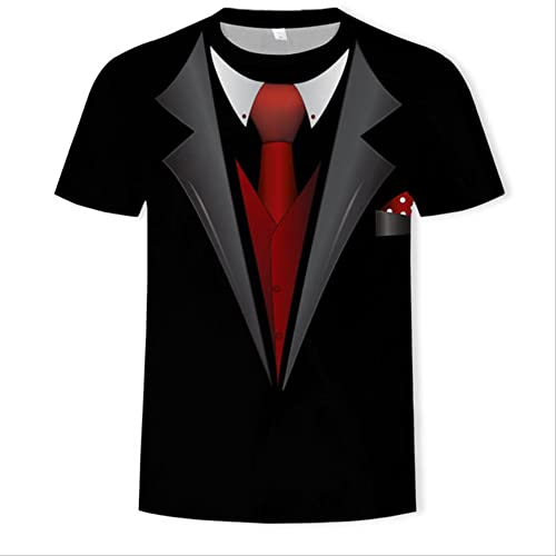 XKYDYF Hommes 3D Imprimé T-Shirts Hommes T-Shirt Tuxedo T-Shirts 3D Imprimer Drôle Top T-Shirts À Manches Courtes T-Shirts D'Été T-Shirt Plus La Taille S-6Xl XXL Cover