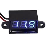 0.28 Inch Mini Digital Voltmeter DC 3V-30V Waterproof LED Voltage Tester Meter with Reverse Connection Protection for Car Motorcycle Boat Battery Monitor Panel Gauge Red