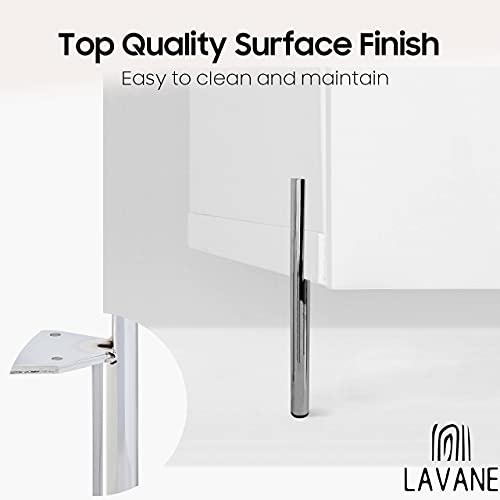La Vane L:1207181-03-15/T54 6 Inch Metal Furniture Legs, Set Of 4 Modern Iron Tapered Side Mounted Furniture Replacement Feet Chrome thumb #2