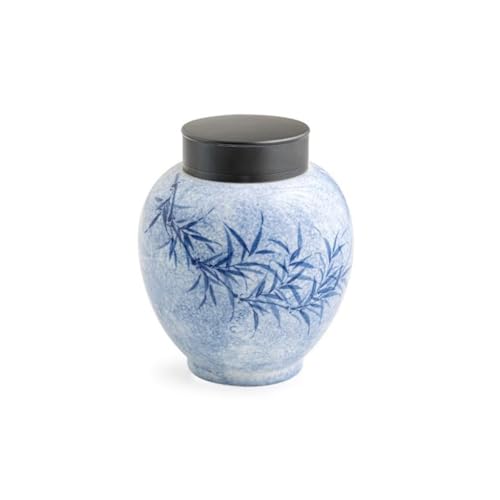 SOBOLON Contenedor de Azúcar Latas de té Porcelana Azul y Blanca, latas Selladas cerámica for el hogar, Negro Pu'er, Almacenamiento Suelto Contenedor de Café