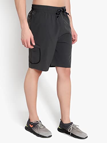 Image of John Ally Men's Workout Exercise Shorts with Zipper Pocket, Elastic Waist Athletic Quick Dry Running Fitness & Lightweight.