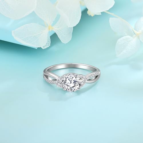 FJ Infinity Promise Ring for Her 925 Sterling Silver Engagement Anniversary Wedding Rings Birthstone Jewelry for Women4