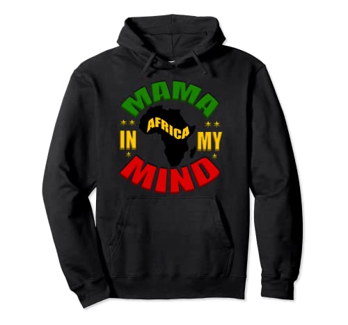 Mapa de África, Mama África En Mi Mente, Colores Rasta Sudadera con Capucha