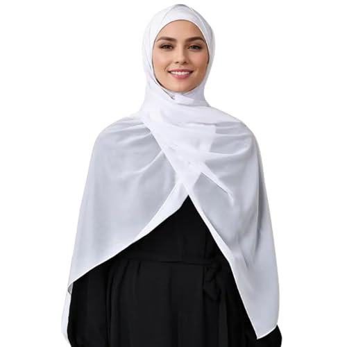 LMVERNA Solid Color Bubble Chiffon Scarf for Women Fashion Soft Hijab Long Scarfs Wrap Scarves