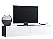 Produktbild Mirjan24 TV Schrank Vigo/Fernsehschrank/TV Lowboard mit Grifflose Öffnen, Hängeschrank Hochglanz Matt Wohnwand, Laminatplatte/MDF, Grau/Weiß Hochglanz, 140 x 40 x 30 cm