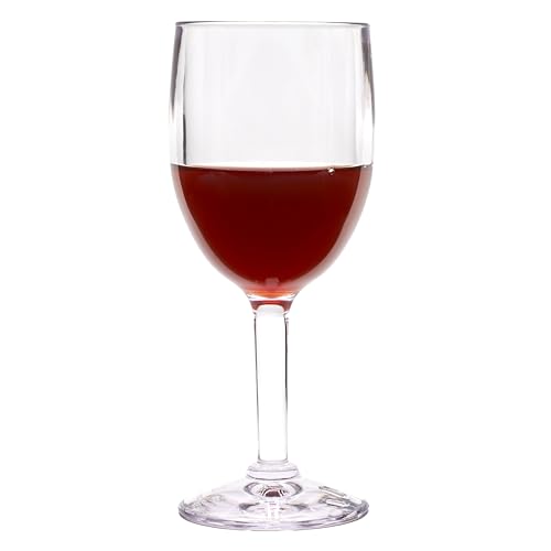 G.E.T. SW-1404-1-SAN-CL-EC Heavy-Duty Reusable Shatterproof Plastic Wine Glasses, 8 Ounce, Clear (Set of 4)