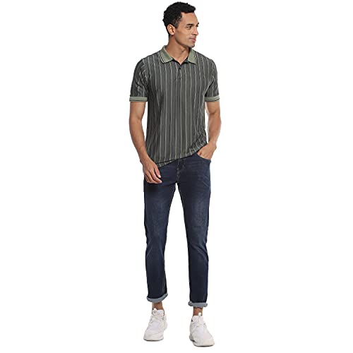 Image of Campus Sutra Men Striped Stylish Casual Polo T-Shirt