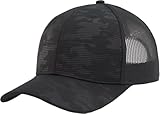 TSSGBL Snapback Trucker Hats Baseball Caps Adjustable Blank Mesh Back Ball Caps for Men Women Black Camo