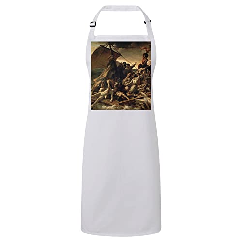 Tablier cuisine blanc Gericault Le Radeau de la Meduse pour protection chef et cuisson