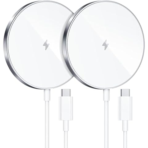Zyerch 2 Pack 15W Fast Magnetic Wireless Charger iPhone Apple Charger for iPhone 15/14/13/12 Series Wireless Charging for AirPods 3/2/Pro 2/Pro Magnetic Charger for Travel Cover