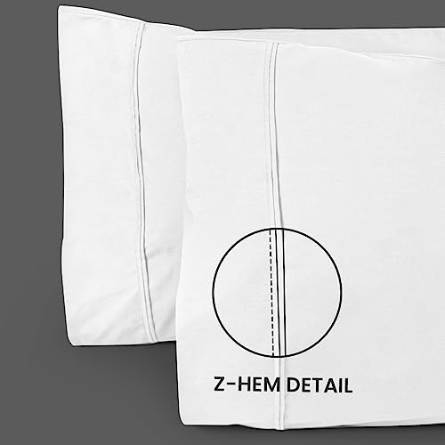 Image of LINENWALAS 100% Cotton Percale Standard Pillow Case Set Of 2, Crisp And Cooling Premium Bed Covers (18X28 Inch, Whitesolid, 300 Tc)