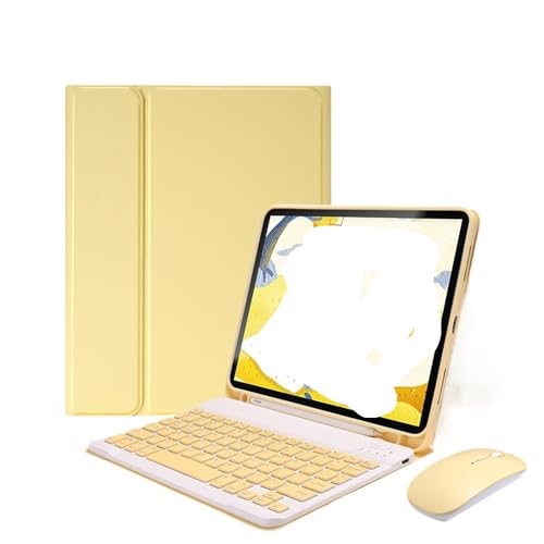Funda con teclado QWERTY iPad Air 13 pulgadas de cuero YSJX ratón