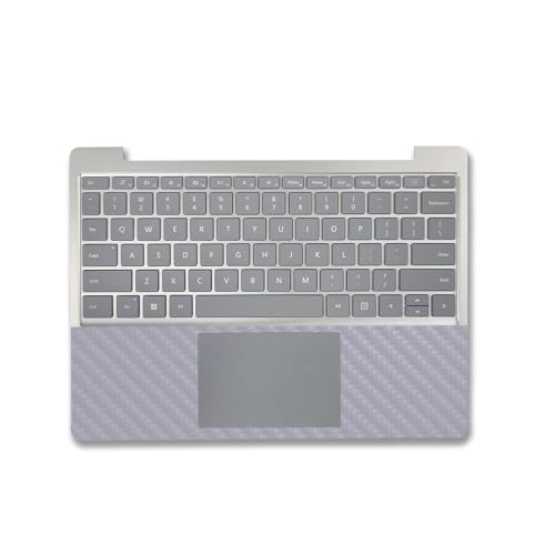 Image of MightySkins Carbon Fiber Skin Compatible with Microsoft Surface Laptop Go 3 (2023) Full Wrap Kit - Solid Gray | Protective, Durable Textured Carbon Fiber Finish | Made in The USA