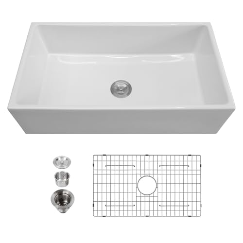 Kichae 36 Inch White Farmhouse Sink - 36" x 20"