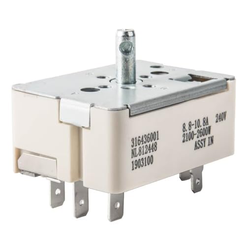 Kontrollexperten 316436001 OEM Infinite Switch Compatible with Frigidaire and Affiliated Brands Replaces Parts 316021501, 1155395, EA1145040, AH1145040, White, NT-R68C - image 2