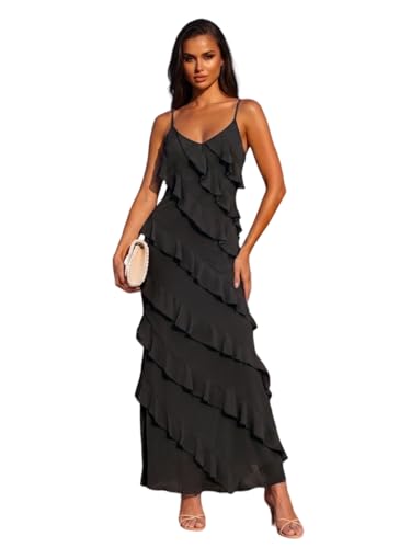 Image of Women Summer Elegant Sling Midi Ruched Bodycon Dress Solid Color Backless Slim Party Cocktail Dresses